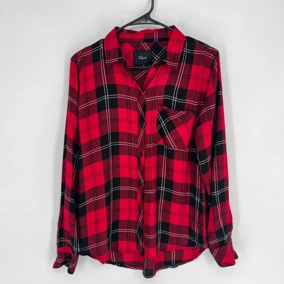 Rails Hunter‎ Plaid Shirt SM Red Black Holiday Cozy Y2K Soft Flannel Button Down - Picture 5 of 12